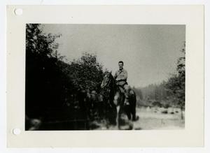 Primary view of object titled '[Photograph of Soldier on Horseback]'.