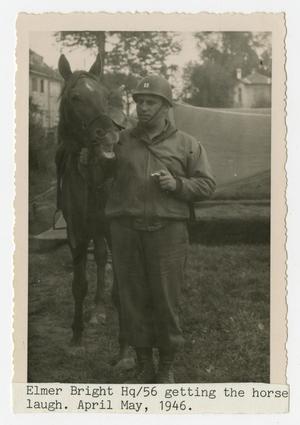 [Photograph of Soldier and Horse]