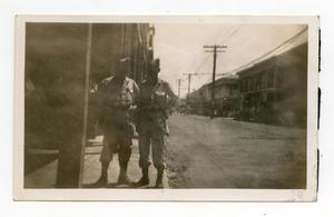 [Photograph of Joe Reuthinger and George Rogers in Manila]
