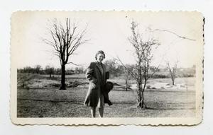 Primary view of object titled '[Photograph of Miss Piper at Edwards Hall]'.