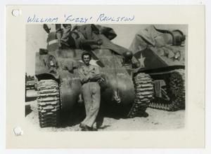 [Photograph of William "Fuzzy" Raulston and Tank]