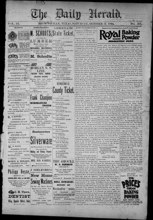 Primary view of object titled 'The Daily Herald (Brownsville, Tex.), Vol. 3, No. 101, Ed. 1, Saturday, October 27, 1894'.
