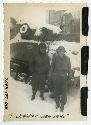 [Photograph of Lieutenants and Tank in Snow]