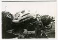 Photograph: [Photograph of Soldier and Wrecked Plane]