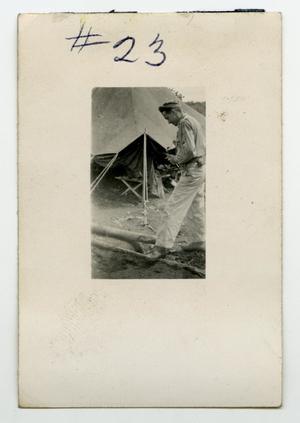 [Photograph of Soldier in Camp]
