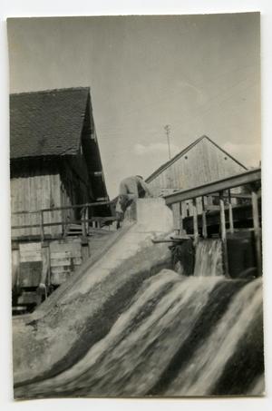 Primary view of object titled '[Photograph of Jettingen Dam]'.