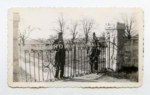 Primary view of object titled '[Photograph of Edwards Hall Gate]'.