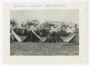 [Photograph of Bivouac Camp and Tanks]
