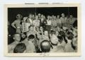 Photograph: [Photograph of Ben Blue and Ann Sheridan in India with Soldiers]