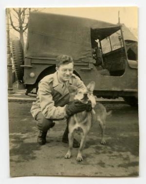 [Photograph of Soldier and Dog]