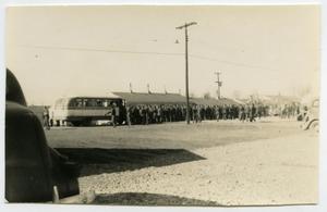 Primary view of object titled '[Photograph of Soldiers Outside Bus]'.