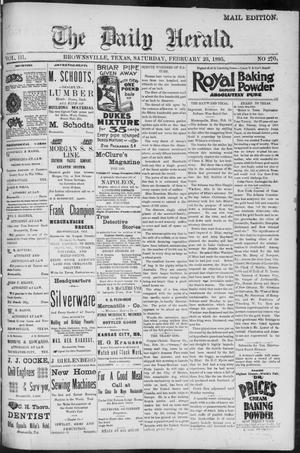 The Daily Herald (Brownsville, Tex.), Vol. 3, No. 270, Ed. 1, Saturday, February 23, 1895