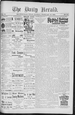 The Daily Herald (Brownsville, Tex.), Vol. 3, No. 271, Ed. 1, Monday, February 25, 1895