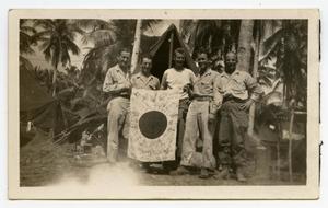 [Photograph of Soldiers with Japanese Flag]