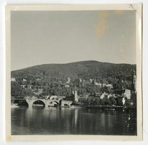 [Photograph of Alte Brücke and Heidelberg Castle]