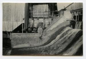 [Photograph of Henry Rohrbeck on a Dam]