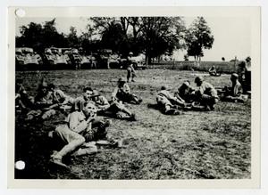 [Photograph of Soldiers Eating in Field]
