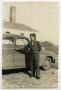 Photograph: [Photograph of Henry Rohrbeck with Car]
