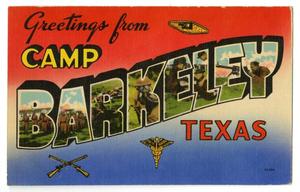 Primary view of object titled '[Postcard of Camp Barkeley, Texas]'.