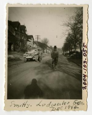 [Photograph of Soldier Biking in Germany]