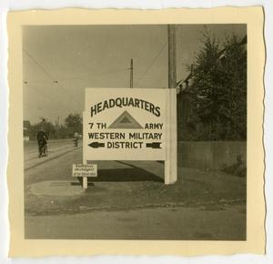 [Photograph of 7th Army Headquarters Sign]