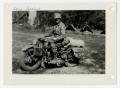 Photograph: [Photograph of Fred Hagen on Motorcycle]