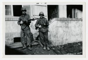 [Photograph of Marvin Brown and Elwood Vaughn in France]