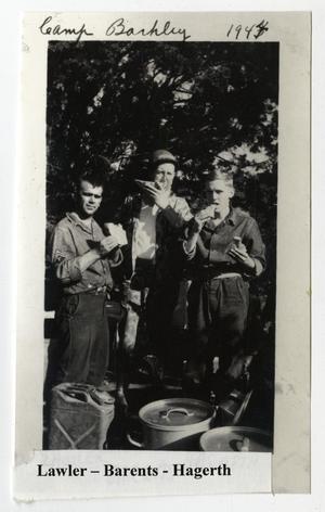 Primary view of object titled '[Three Men Eating Sandwiches]'.