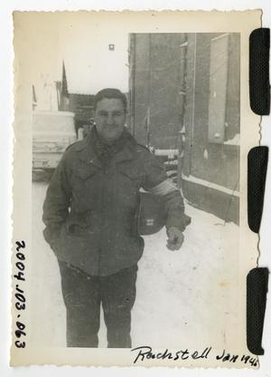 [Photograph of Captain Reichstell in Snowy Street]