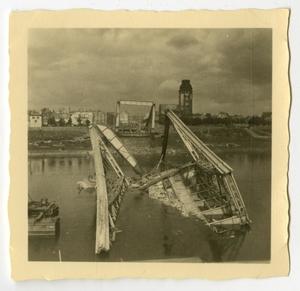[Photograph of Destroyed Bridge in Neckar River]