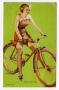 Thumbnail image of item number 1 in: '[Postcard of Woman on Bicycle]'.