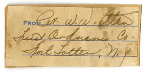 Primary view of object titled '[W. W. Aten Address Card]'.