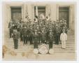 Photograph: [Police and Fire Department Band On Steps]