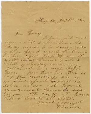 Primary view of object titled '[Letter from Minnie Bradley to L. D. Bradley - December 8, 1884]'.