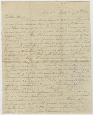 Primary view of object titled '[Letter from L. D. Bradley to Minnie Bradley - August 12, 1866]'.