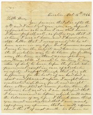 [Letter from L. D. Bradley to Minnie Bradley - October 16, 1866]