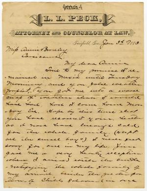Primary view of object titled '[Letter from L. L. Peck to Annie Bradley - January 3, 1883]'.