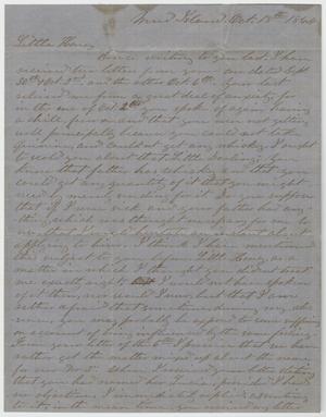 Primary view of object titled '[Letter from L. D. Bradley to Minnie Bradley - October 18, 1864]'.