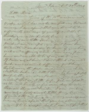 [Letter from L. D. Bradley to Minnie Bradley - October 29, 1864]