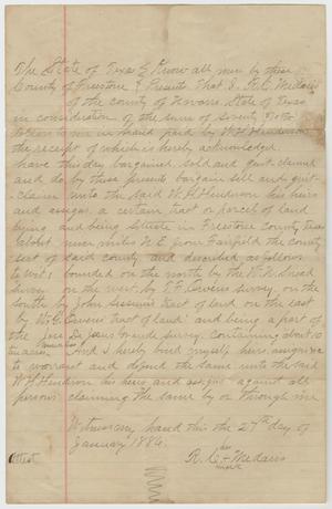Primary view of object titled '[Legal Document Between R. Medaris and W. H. Henderson]'.