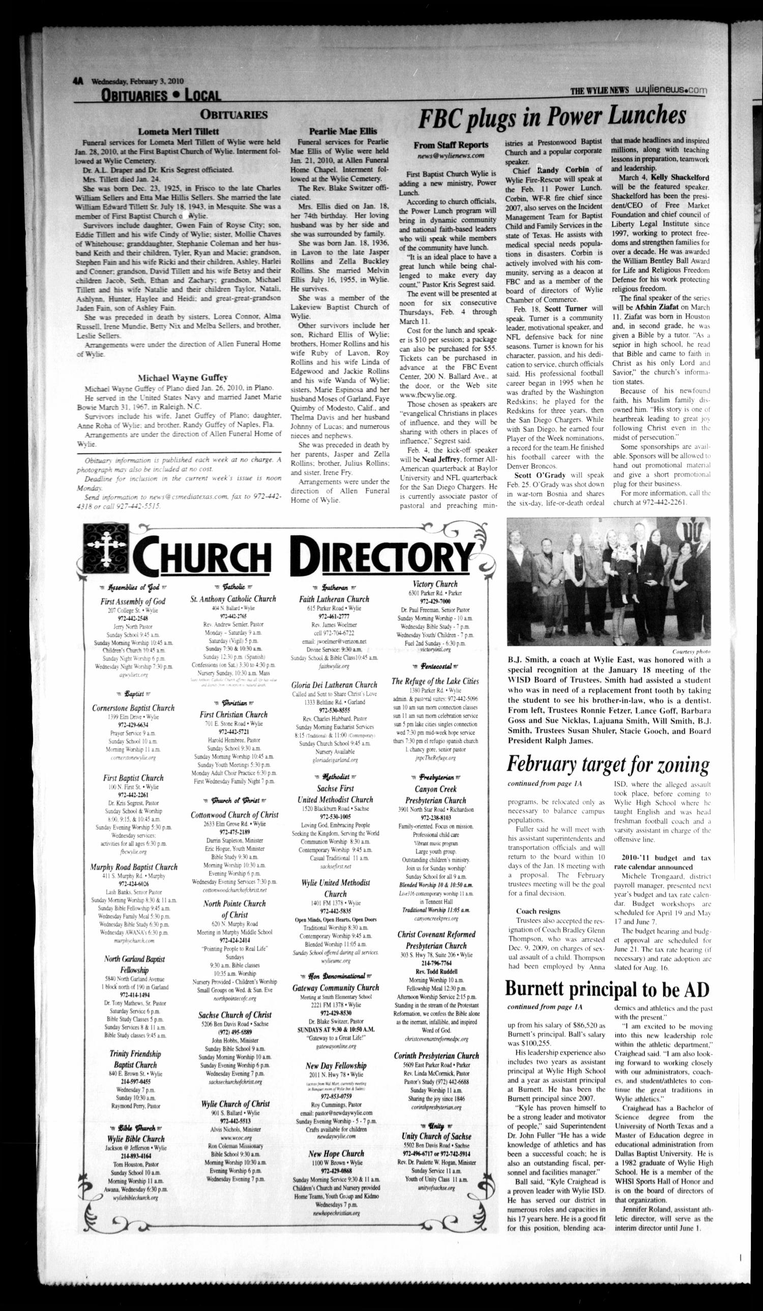 The Wylie News (Wylie, Tex.), Vol. 62, No. 38, Ed. 1 Wednesday, February 3, 2010
                                                
                                                    [Sequence #]: 4 of 22
                                                