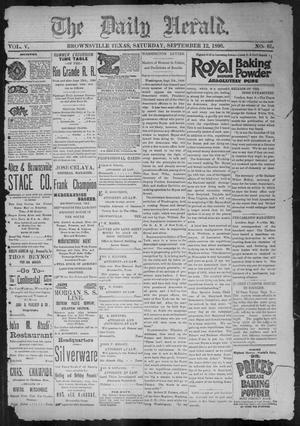 Primary view of object titled 'The Daily Herald (Brownsville, Tex.), Vol. 5, No. 61, Ed. 1, Saturday, September 12, 1896'.