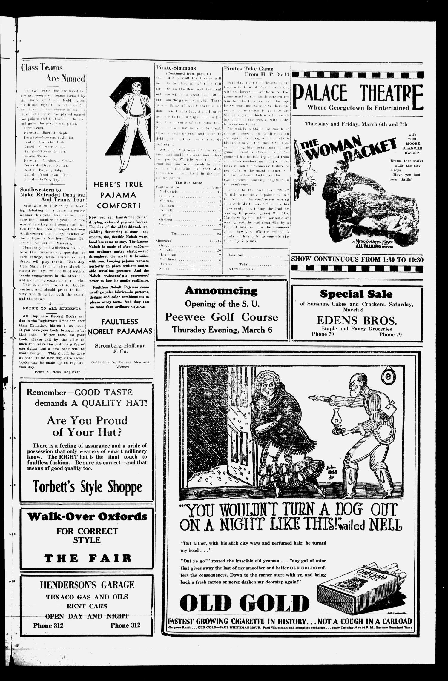 The Megaphone (Georgetown, Tex.), Vol. 23, No. 20, Ed. 1 Tuesday, March 4, 1930
                                                
                                                    [Sequence #]: 3 of 4
                                                
