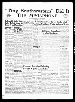 Primary view of object titled 'The Megaphone (Georgetown, Tex.), Vol. 38, No. 13, Ed. 1 Tuesday, October 5, 1943'.