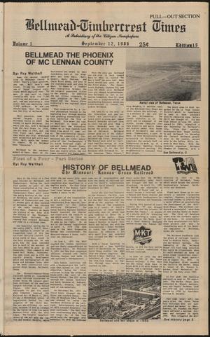 Bellmead-Timbercrest Times (Bellmead, Tex.), Vol. 1, No. 15, Ed. 1 Friday, September 12, 1986
