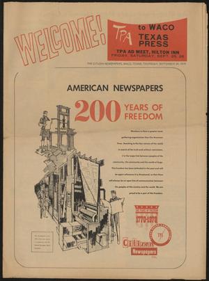 Primary view of object titled 'The Citizen Newspapers (Waco, Tex.), Ed. 1 Thursday, September 24, 1970'.