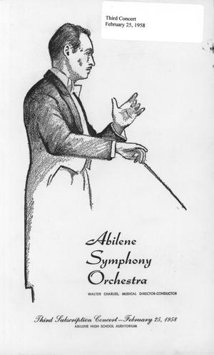 Primary view of object titled 'Abilene Philharmonic Playbill: February 25, 1958'.