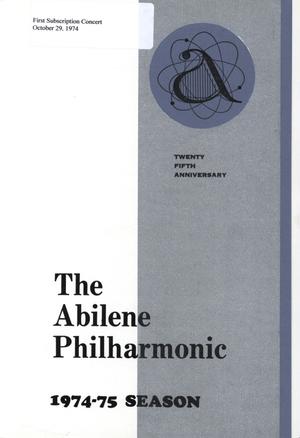 Abilene Philharmonic Playbill: October 29, 1974
