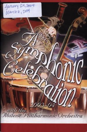Primary view of object titled 'Abilene Philharmonic Playbill: January 24-March 6, 2004'.