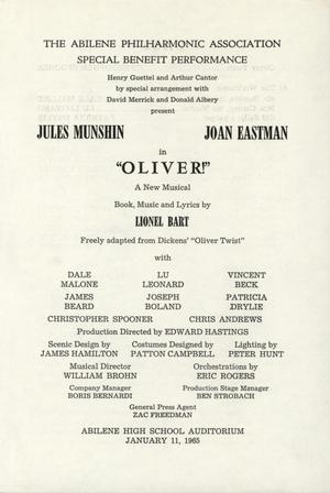 Primary view of object titled 'Abilene Philharmonic Playbill: January 11, 1965'.